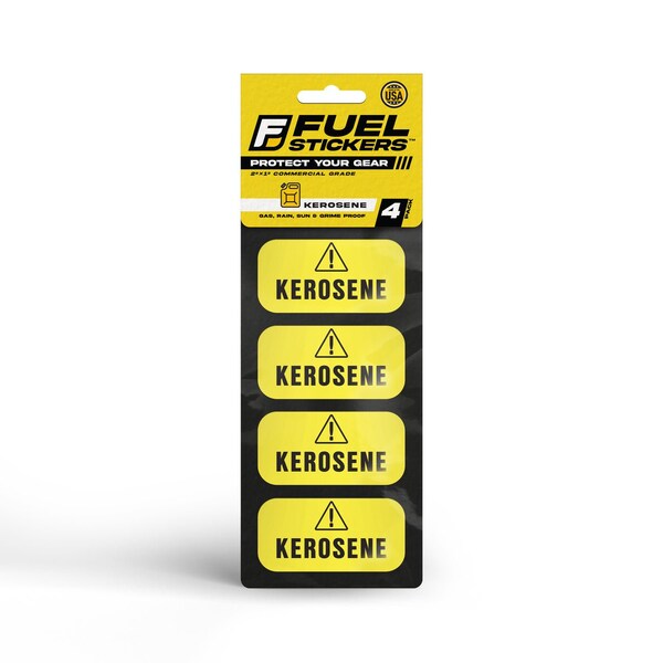 Fuel Stickers Kerosene Sticker, Fuel Type Label: Forced Air Heater, Lantern, Stove, Hvy-Dty, 2''x1'', 4PK Z-2X1KER-4PK - main